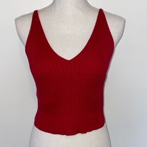 Love Republic Red Sweater V Neck Tank Top